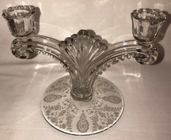 Tiffin JUNE NIGHT CRYSTAL *5 1/2″ 2 LITE CANDLESTICKS*PAIR*#5902*