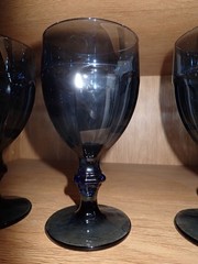 Goblet Libby Dusty Blue Duratuff Gibraltar Water Ice Tea Wine Glasses Lot of 4