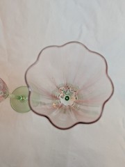 Abbott Collection Flower Shaped Pink Champagne Flutes Set of 2 10in