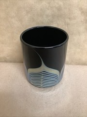 Steve Correia Studio Art Glass Iridescent Pulled Feather 4″ Barware Glass Cup
