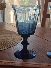 Lenox Hand BlownAntique Blue 6.75″×3.75″ Water Goblets Set of 2 EUC
