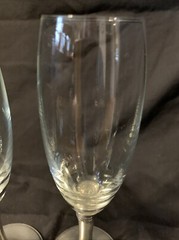 A Pair of Champagne Flutes with Pewter Base 8 – 1/2 in Tall