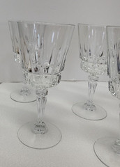 7 VNTG Lady Victoria France Crystal Stemware Chantelle Wine Glasses Goblet 7.5″