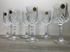 Cristal d’ Arques Lead Crystal Longchamp 17,5 cl Goblet Wine Glasses Set of 6