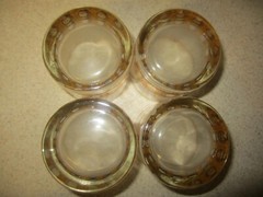 Lot of 4 MCM Lowboy Whiskey Glass Culver Antigua 22kt Gold Trim
