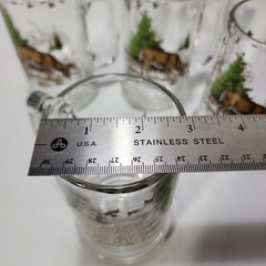 Set Of 4 – Vintage Libbey Wildlife Beer Mug Glasses Whitetail Deer 16 oz Hunt