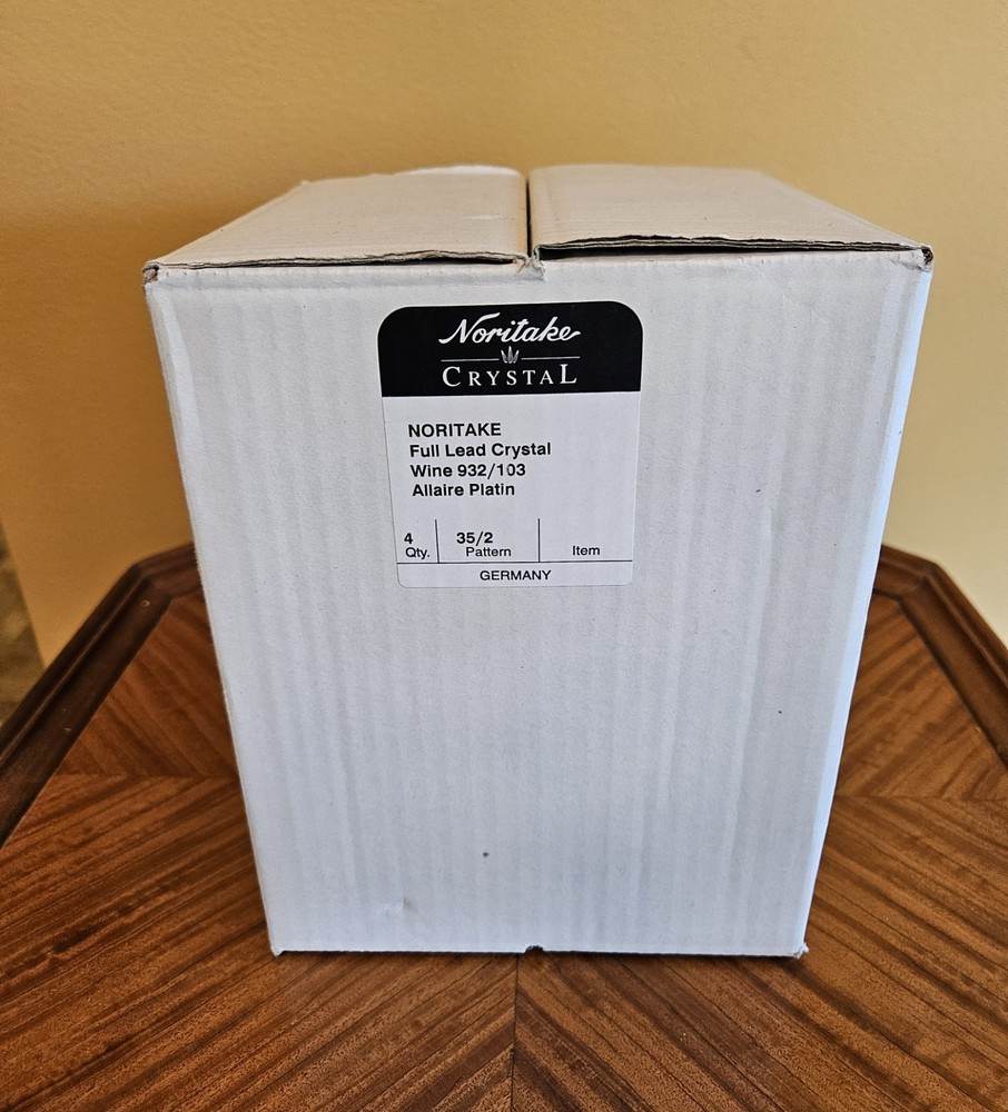 Noritake Allaire Platinum Wine Glasses Set Of 4 Brand New In Original Box