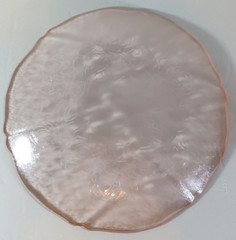 Vintage ARCOROC France ROSA PINK Glass Salad Plate ROSES 7 1/2″