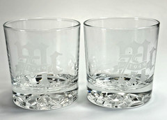 Nice Heavy Bottom Whiskey/Double Old Fashioned 12oz Glasses Etched with a Logo
