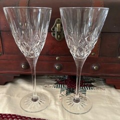 Cristal D’Arques Durand 2 «Williams» Wine Glasses 7.5″ Blown Glass circa 1993