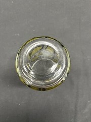 6 Vintage MCM 6” Clear Glass Tumblers With Raised Green Enamel Leaves