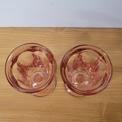 Imperial Glass Ohio OLD WILLIAMSBURG Azalea Pink 6 1/2” Iced Tea Glass Lot Of 2
