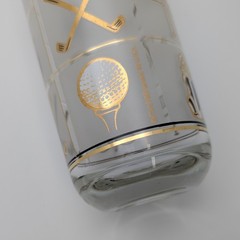 Set of 2 Vintage Culver Fairway Tall 6.5″ Cooler Glasses 22k Gold Golf MCM