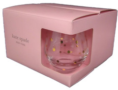 4 Kate Spade New York Lenox Larabee Gold Dot Stemless Wine Glasses