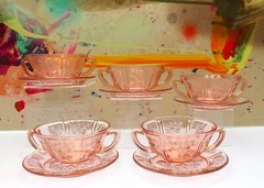 Cabbage Rose / Rose of Sharon / Federal Glass / Cream Soup Bowl ca.1935-1939