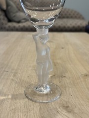 Crystal Frosted Nude Woman Bacchante Sherry Cordial Glass 6 3/8”