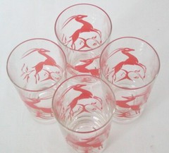 GAZELLE TUMBLERS, CORAL – SET OF 6 – Federal Glass 5″ Coral Pink