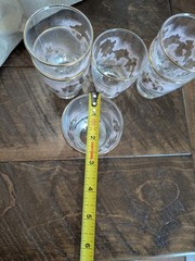 Set of 6 Vintage Libbey Duchess Drinking Glasses 3.5″ Pink Gold Floral 1950’s