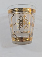 Vintage Culver BRETTON WOODS NH Souvenir Shot Glass Etched 22K Gold Accents