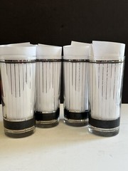 4 MCM Culver Devon Black Highball Tumbler Glasses Vtg Silver 6.25” 14oz Signed