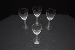 SET 4 LALIQUE Crystal Glasses PHALSBOURG ART DECO Wine Bordeaux / Sherry