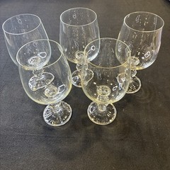 Vintage Bohemia Crystal Goblets Set of 5 Czechoslovakia Style 5035 340ml 11.5 Oz