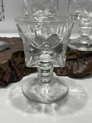 4 MCM Vintage Cut Cube Crystal Cordial Glasses Wine Liquor Aperitif 4″