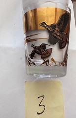 Les Kouba WILD FOWLS GOLD GLASS /TUMBLERS. Set Of 6.