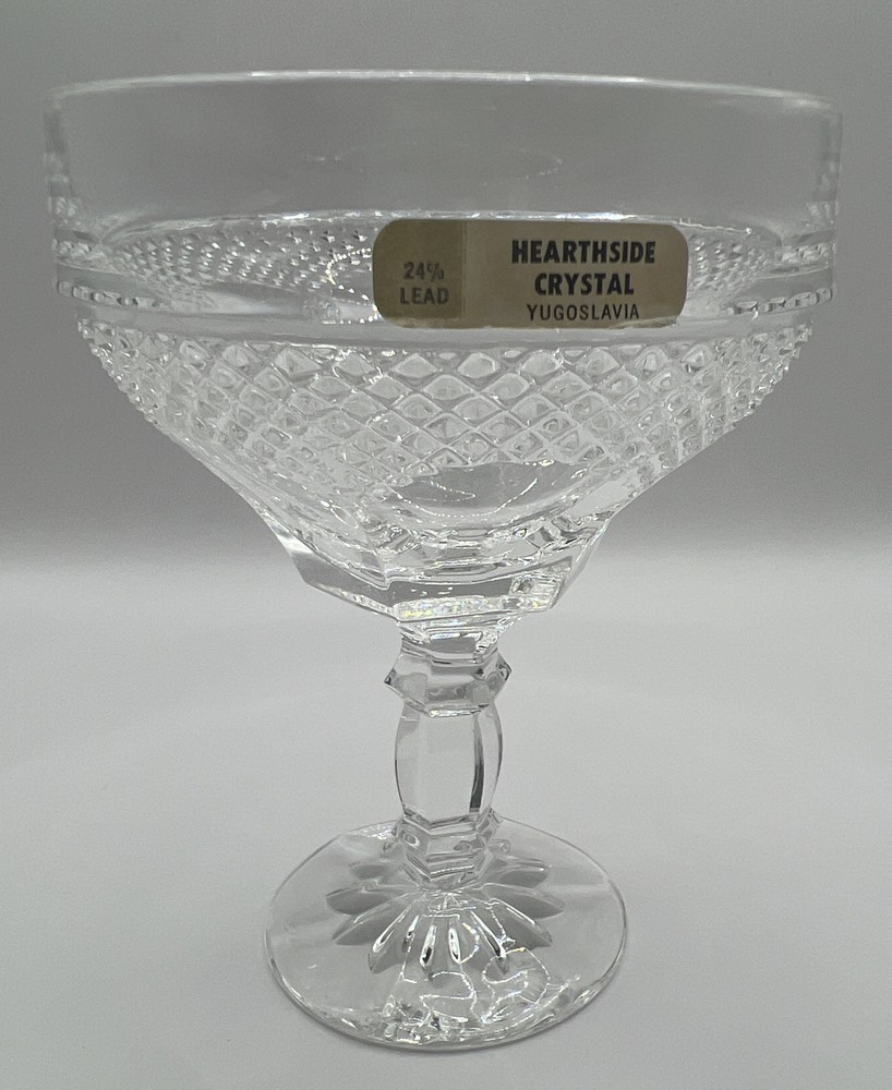 Hearthside Crystal Champagne Sherbet Glass 8 oz Yugoslavia with origanal sticker