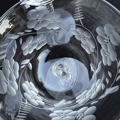 VTG Etched Crystal Champagne Coupe Glasses Set Of 11 Floral Cut Stemware Rock