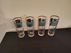 Set Of 4 Libbey Southern Comfort Steamboat MCM 6 7/8″ Tom Collins Glasses