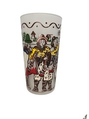 Vintage Federal Glass Christmas Cultural Traditions Frosted Tumbler Glasses Set