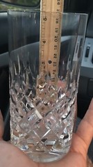 High Balls Fine Hand Cut Lead Crystal Glasses 5 1/15” Tall Set Of 2 ( No signed)