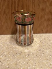 Mackenzie – Childs Small (Child Size) Juice Glass 3.5 Inches Stripes / Flowers