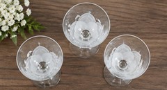 Cristal D’Arques Durand Florence Wine Glasses Set 3 Frosted Petal 6.75” France