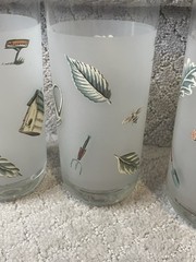 Set Of 4 Pfaltzgraff Naturewood Frosted Drinking Glasses/Tumblers. 3″W x 6¼»H.
