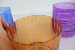 Mikasa Cheers Mix Double Old Fashioned Glasses Set of 3 Blue Orange Purple