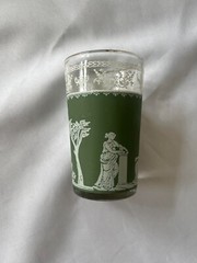 Jeannette Grecian Green Hellenic Juice Glasses Cups & Ashtrays 5 Oz Vintage 10