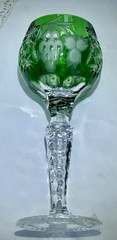 AJKA Crystal Marsala 4 Wine Cordial Glasses 5”~ Ruby, Emerald, Cobalt, Amethyst