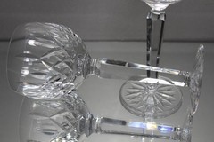 Set of two (2) Waterford Crystal Lismore Wine Hock Stem Glass 7 1/2″ Tall MINT