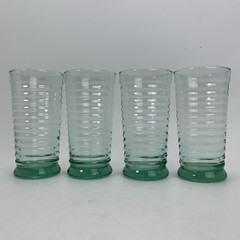 Libbey Sirrus Spanish Green Ribbed Cooler Tumbler 16 oz Set of 4 New with Tag