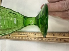 VTG Colonial Block Green Water Goblet