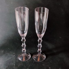 LENOX CARAT CLEAR CHAMPAGNE FLUTES, Cut Lead Crystal, 10 1/2″, 6 oz, 2PCS