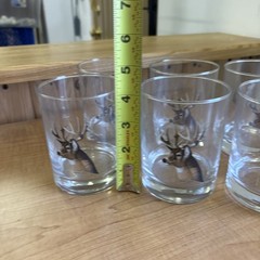 Whitetail Deer Double Old Fashioned Glasses Set of 6 Michael SIEVE Barware 🔥