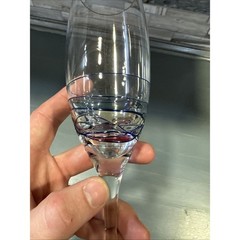 Cornet Barcelona Hand Blown Stained Glass Wine Glass Luminescence Abstract