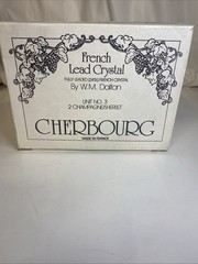 W.M.Dalton Cherbourg Crystal Champagne/Sherbet Glasses Unit 3 – Set of 2 – New