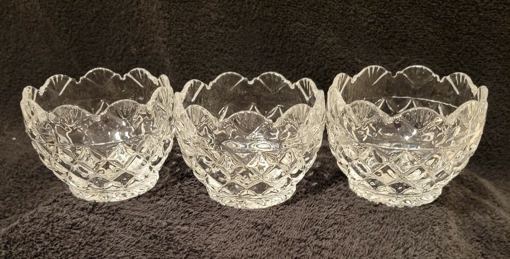Shannon by Godinger Set Of 3 Crystal Votives 24% Lead Crystal Flawless Cond.