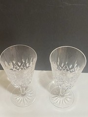 Set Of 2 Waterford Classic Lismore Goblets 8 oz Diamond Point & Star Base