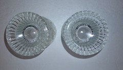 Set of Two Vintage Glass Tumblers Embossed Leaf/Feather Pattern Tapered