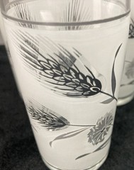 Libbey Frosted Silver Leaf Pattern Mini Tumblers 4oz Set of 3